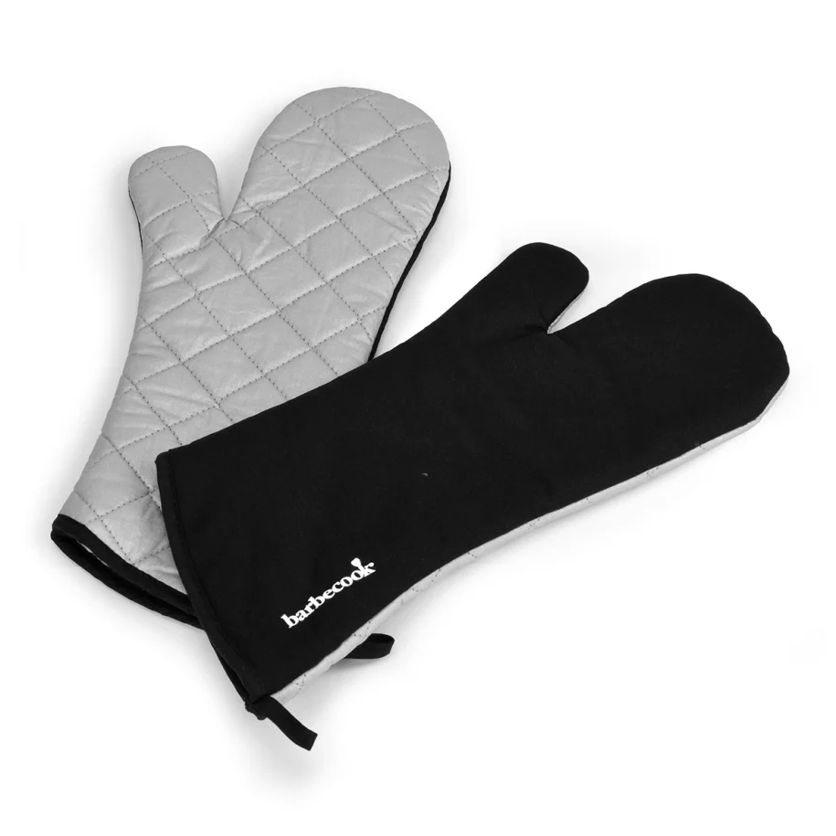 Paar Schwarze lange Grill Handschuhe - Image 3