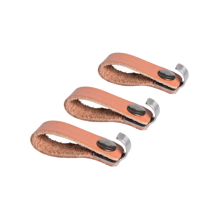 3 Zubehörhaken aus Leder und Edelstahl - Image 2